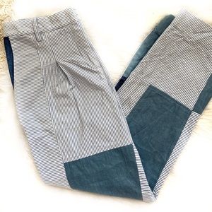 MOV:INT Unique Patchwork Striped Pants Size Medium